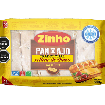Zinho Pan de Ajo Tradicional Relleno de Queso 300 g