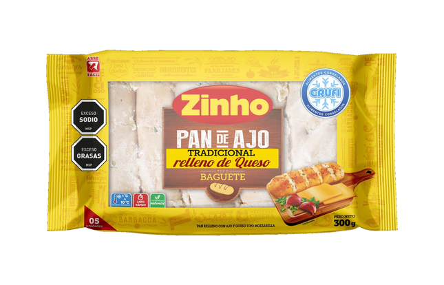 Zinho Pan de Ajo Tradicional Relleno de Queso 300 g