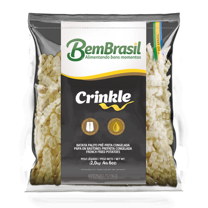 Papas Fritas Congeladas Crinkle Bem Brasil 2 Kg