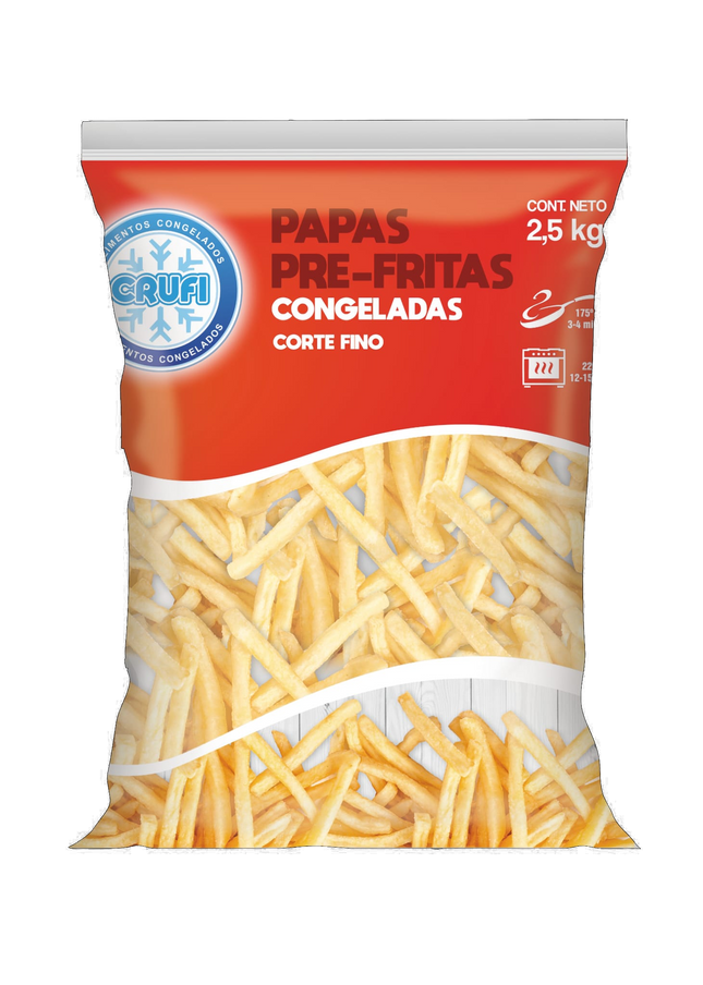 Papas Fritas Congeladas Finas Crufi 2,5 Kg